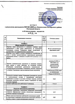 Приложение к Порядку составления и утверждения отчета о результатах деятельности МБУДО ДШИ р.п.Каменоломни Октябрьского района Ростовской области